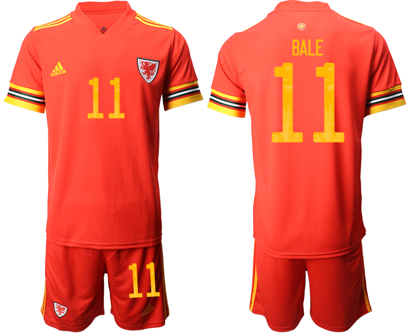 Men 2021 European Cup Welsh home red #11 Soccer Jersey